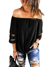 Load image into Gallery viewer, Wanxear Women's Off Shoulder Short T-Shirt With Batwing