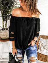Load image into Gallery viewer, Wanxear Women's Off Shoulder Short T-Shirt With Batwing