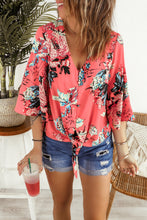 Load image into Gallery viewer, Wanxear Women's V-Neck Flare Seven-Minute Sleeve Short T-Shirt