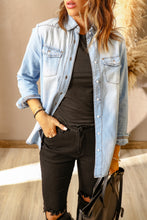 Load image into Gallery viewer, Wanxear Women's Button Down Denim Jean Full Shirt