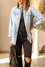 Load image into Gallery viewer, Wanxear Women's Button Down Denim Jean Full Shirt