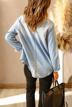 Load image into Gallery viewer, Wanxear Women's Button Down Denim Jean Full Shirt