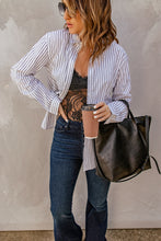 Load image into Gallery viewer, Wanxear Women's Lapel Button-Up Full Striped Shirts