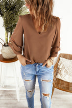 Load image into Gallery viewer, Wanxear Women's Casual V-Neck Short T-Shirt Cutout Detailing Loose Fit Tops